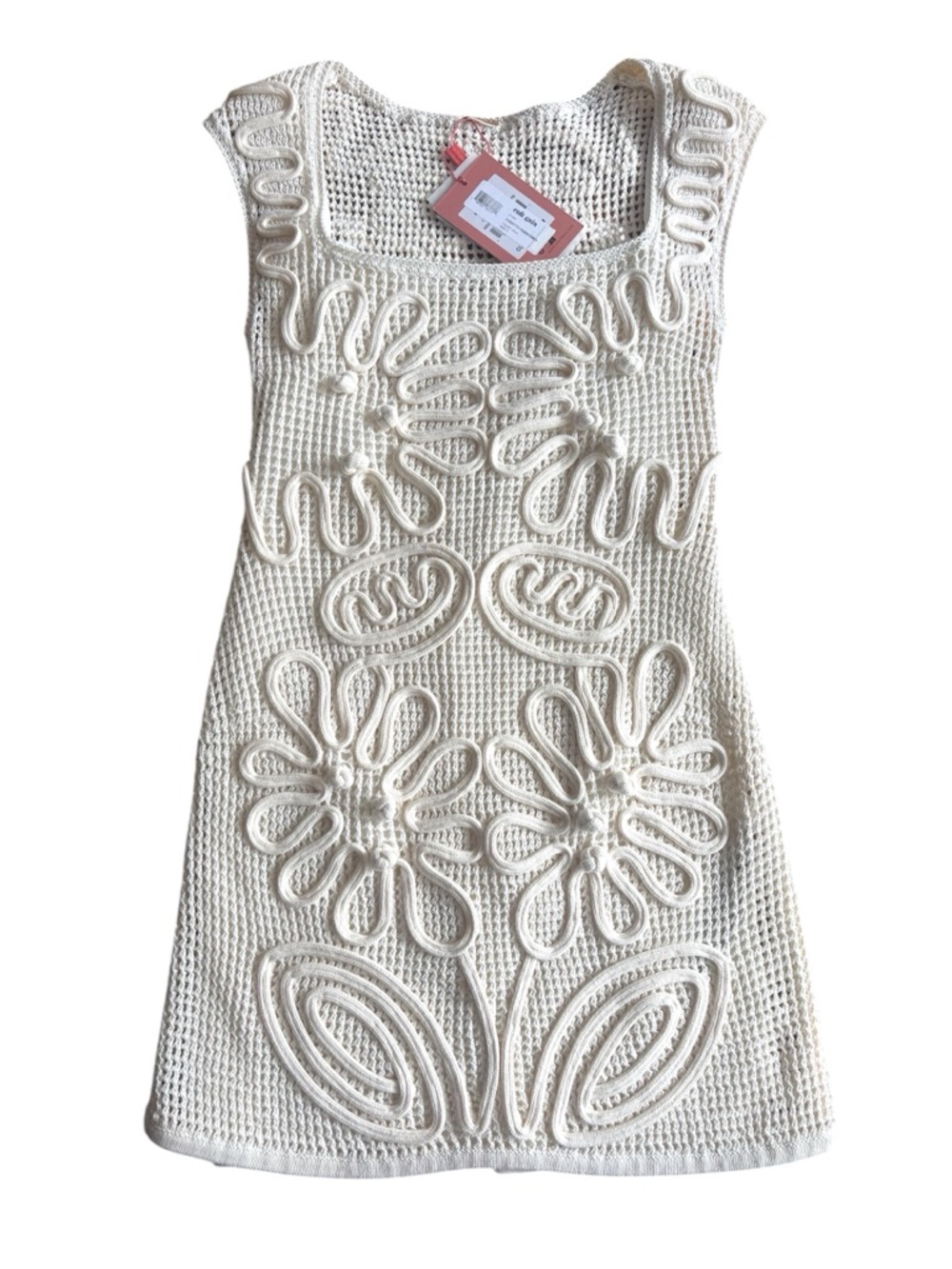 Cult Gaia Chimi Cotton Knit Mini Dress in Off White Sz. Small BNWT - Picture 7 of 11